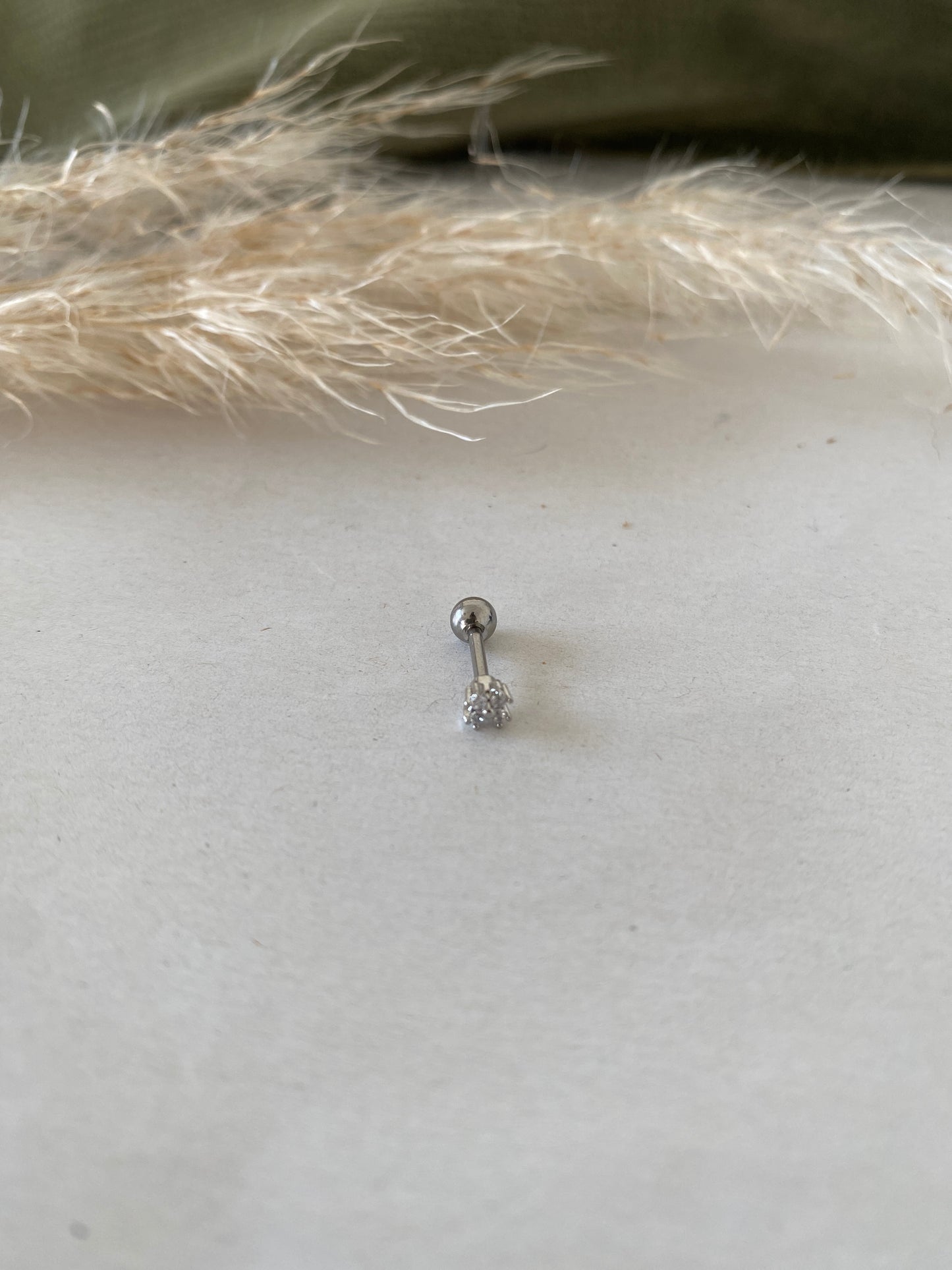 Piercing oreille strass argenté